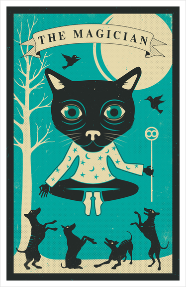 TAROT CARD CAT - THE MAGICIAN Art Print by Jazzberry Blue