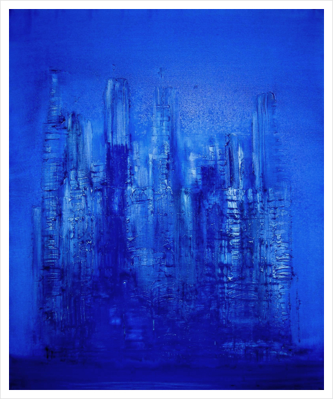 Blue construction Art Print by di-tommaso