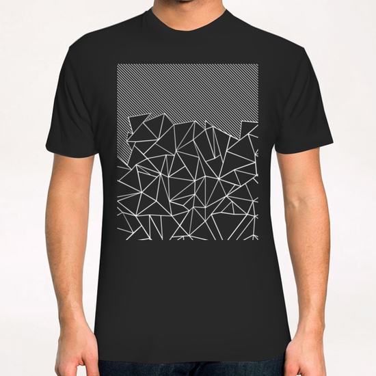 Ab Lines 45 Black T-Shirt by Emeline Tate