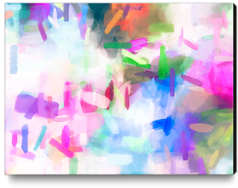 splash painting texture abstract background in pink blue green Canvas Print by Timmy333