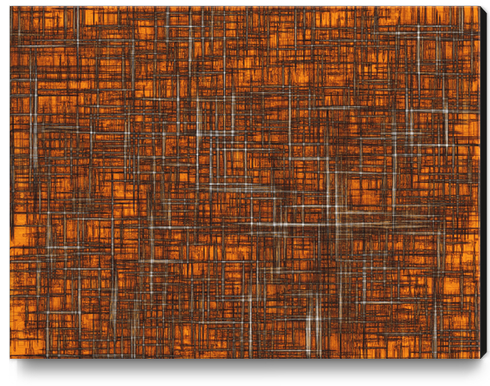 geometric square pattern drawing in orange brown Canvas Print by Timmy333