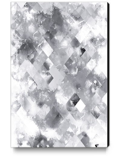 geometric pixel square pattern texture abstract art background in black and white Canvas Print by Timmy333