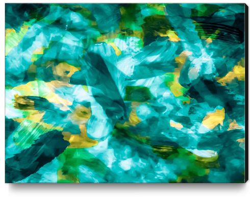 splash painting texture abstract background in green blue yellow Canvas Print by Timmy333