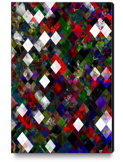 geometric pixel square pattern abstract background in red blue green Canvas Print by Timmy333