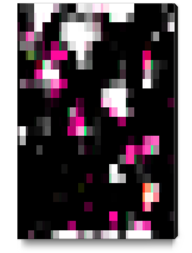 geometric pixel square pattern abstract background in pink black Canvas Print by Timmy333