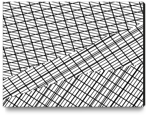 geometric line pattern abstract background in black and white Canvas Print by Timmy333