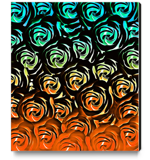 rose pattern texture abstract background in blue green orange Canvas Print by Timmy333