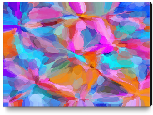 circle pattern abstract background in pink orange and blue Canvas Print by Timmy333