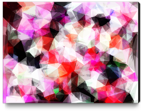 geometric triangle pattern abstract background in pink purple Canvas Print by Timmy333