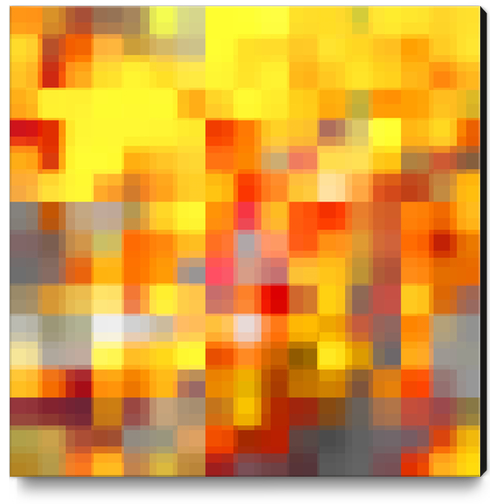 graphic design geometric pixel square pattern abstract in red yellow brown Canvas Print by Timmy333