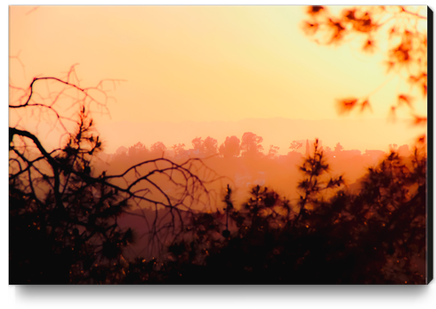 summer sunset with mountain scenic in Los Angeles California USA Canvas Print by Timmy333