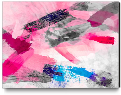 splash painting texture abstract background in pink blue Canvas Print by Timmy333