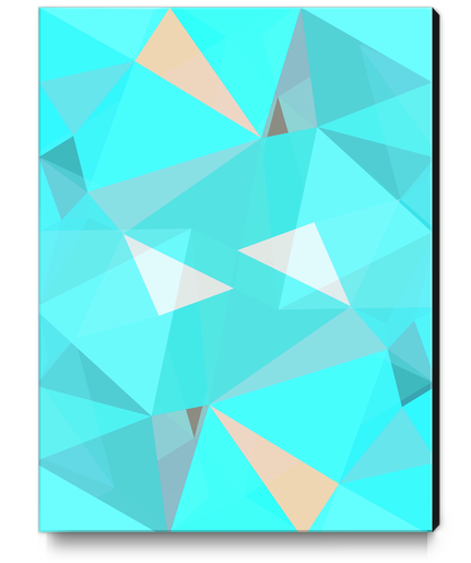 geometric triangle shape abstract background in blue Canvas Print by Timmy333