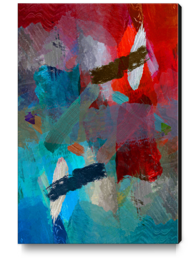 abstract splatter brush stroke painting texture background in red blue Canvas Print by Timmy333