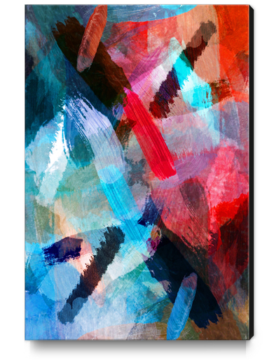 abstract splatter brush stroke painting texture background in blue red Canvas Print by Timmy333