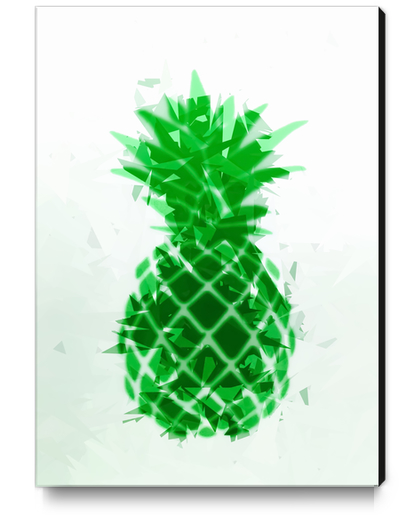 pineapple in green with geometric triangle pattern abstract Canvas Print by Timmy333