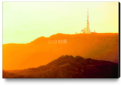 sunset sky in summer at Hollywood Sign, Los Angeles, California, USA Canvas Print by Timmy333