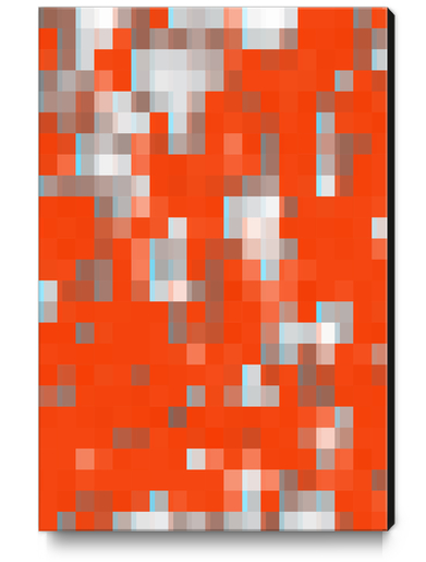 geometric pixel square pattern abstract background in orange blue Canvas Print by Timmy333