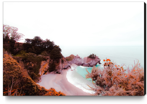 waterfall at the beach at Mcway Falls, Big Sur, Highway 1, California, USA Canvas Print by Timmy333