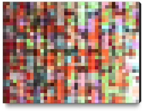 colorful geometric square pixel pattern abstract background in orange pink green Canvas Print by Timmy333