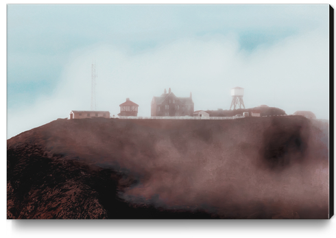 mountain with foggy blue sky at Big Sur, California, USA Canvas Print by Timmy333