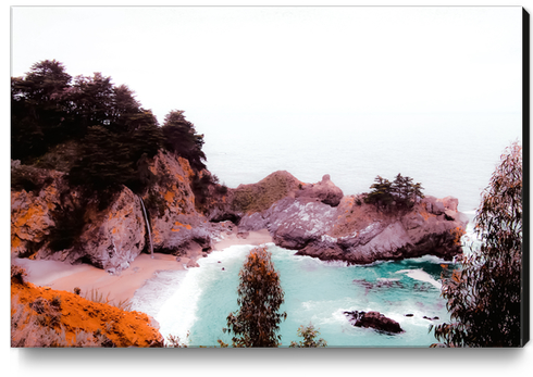 waterfall at Mcway Falls, Big Sur, Highway 1, California, USA Canvas Print by Timmy333