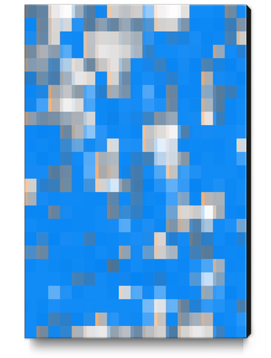 geometric pixel square pattern abstract background in blue Canvas Print by Timmy333