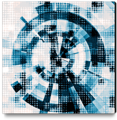 graphic design geometric circle pattern abstract background in blue Canvas Print by Timmy333