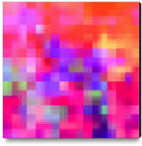 geometric pixel square pattern abstract background in pink purple blue Canvas Print by Timmy333