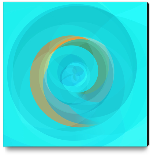 spiral line geometric art abstract background in blue yellow Canvas Print by Timmy333