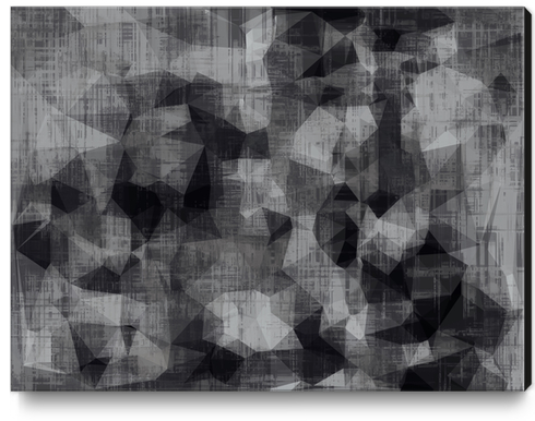 geometric triangle abstract background in black and white Canvas Print by Timmy333