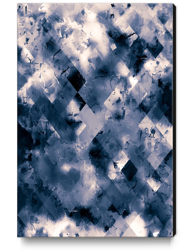 blue geometric pixel square pattern abstract art background Canvas Print by Timmy333