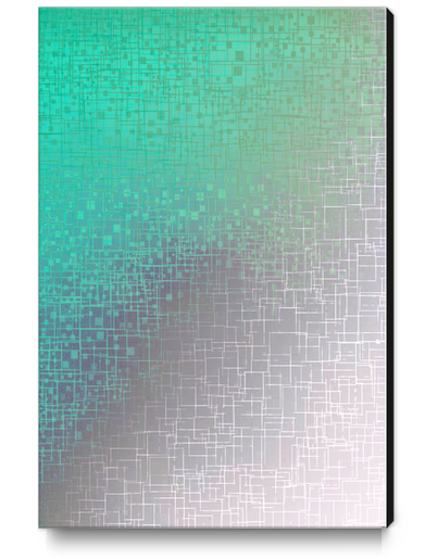 fractal graphic design geometric square line pattern abstract background in blue Canvas Print by Timmy333