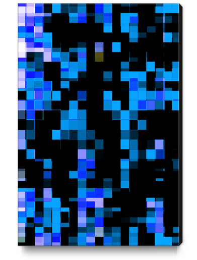 geometric pixel square pattern abstract background in blue black Canvas Print by Timmy333