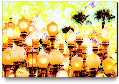 Lacma urban lights Los Angeles USA with painting abstract Canvas Print by Timmy333