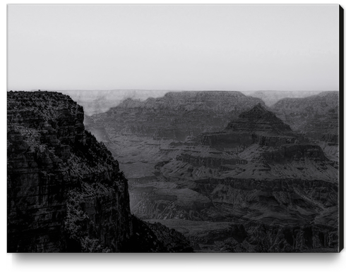 Desert in summer at Grand Canyon national park Arizona USA in black and white Canvas Print by Timmy333