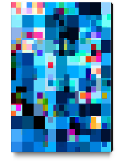 graphic design geometric pixel square pattern abstract background in blue red pink yellow Canvas Print by Timmy333