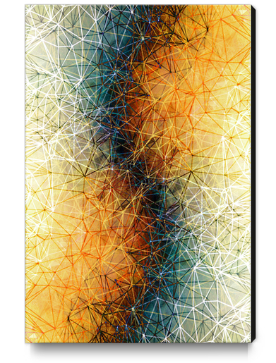 fractal geometric line pattern abstract art in orange brown blue Canvas Print by Timmy333