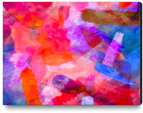 splash painting texture abstract background in purple pink red blue Canvas Print by Timmy333