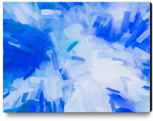 splash painting texture abstract background in blue Canvas Print by Timmy333