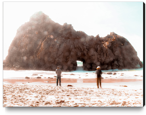 Beach with big stone at Pfeiffer beach Big Sur California USA Canvas Print by Timmy333