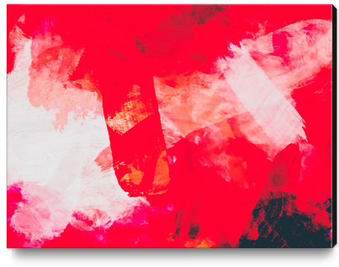 splash painting texture abstract background in red Canvas Print by Timmy333