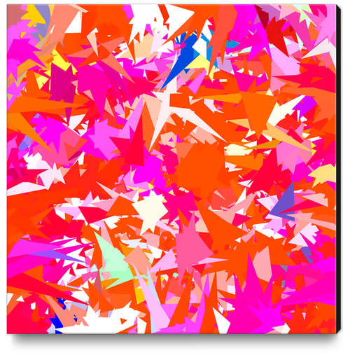 colorful geometric triangle abstract art background in pink purple orange Canvas Print by Timmy333