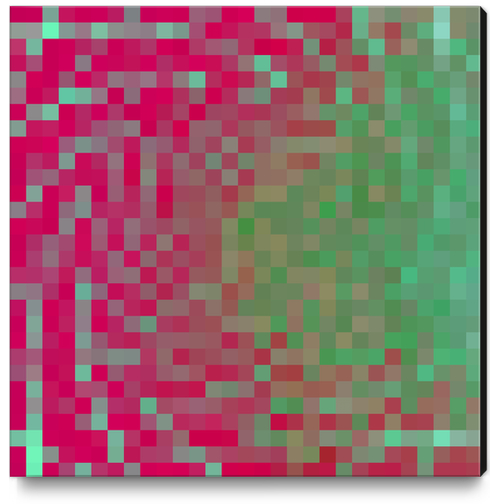 graphic design pixel geometric square pattern abstract background in pink green Canvas Print by Timmy333