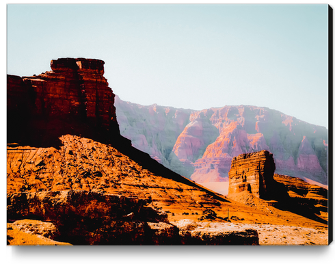 desert landscape with summer blue sky in Utah USA Canvas Print by Timmy333