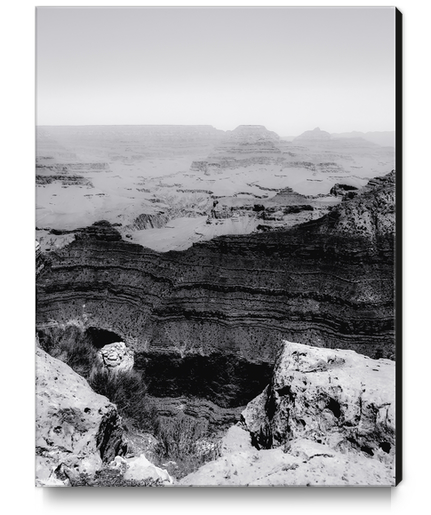 mountain desert at Grand Canyon national park Arizona in black and white Canvas Print by Timmy333