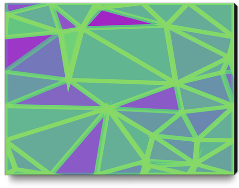 geometric triangle polygon shape abstract background in green and purple Canvas Print by Timmy333