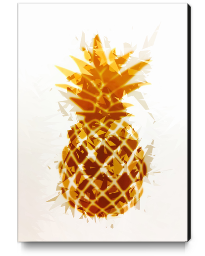 pineapple in brown and yellow with geometric triangle pattern abstract Canvas Print by Timmy333