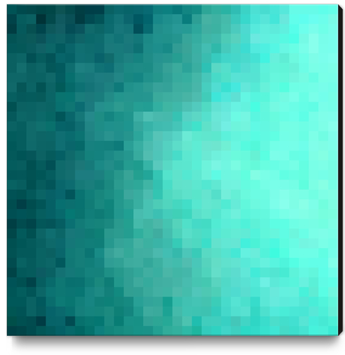 graphic design geometric pixel square pattern abstract background in blue green Canvas Print by Timmy333