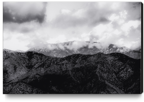 mountain with cloudy sky in Los Angeles California USA in black and white Canvas Print by Timmy333